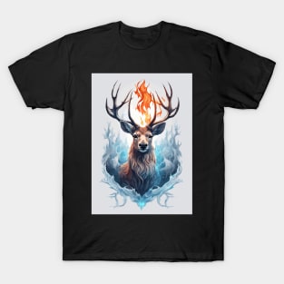 Fire and Ice Deer Animal T-Shirt